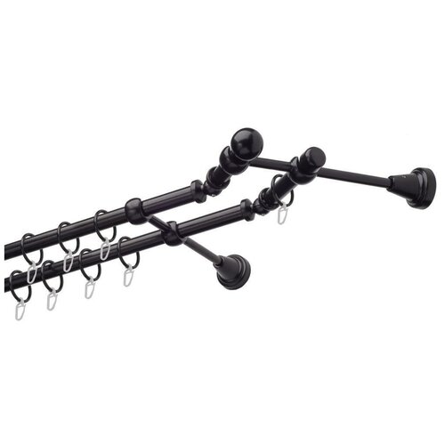 Карниз для штор 3,6 метра AICITY16 шар эркер 22 черный матовый