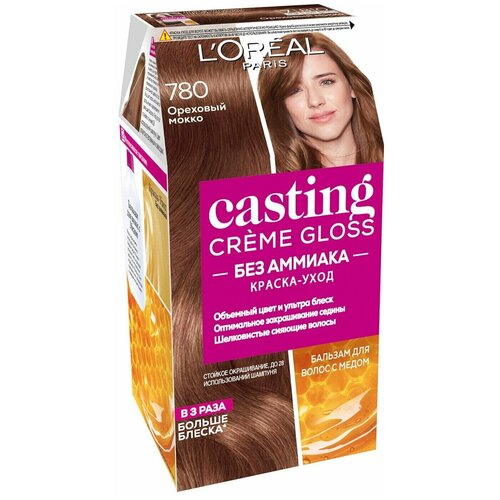 Краска-уход для волос LOreal Paris Casting Creme Gloss 780 Ореховый Мокко без аммиака 200мл 1320₽