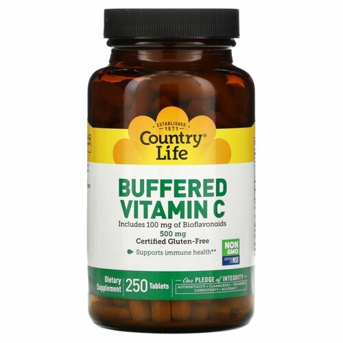 Буферизованный витамин С Country Life 500 мг, 250 таблеток