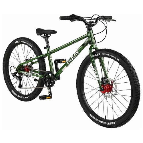 Детский 2-колесный велосипед Moon Joker 24 disk 7 spd Green Crackle/Зеленый