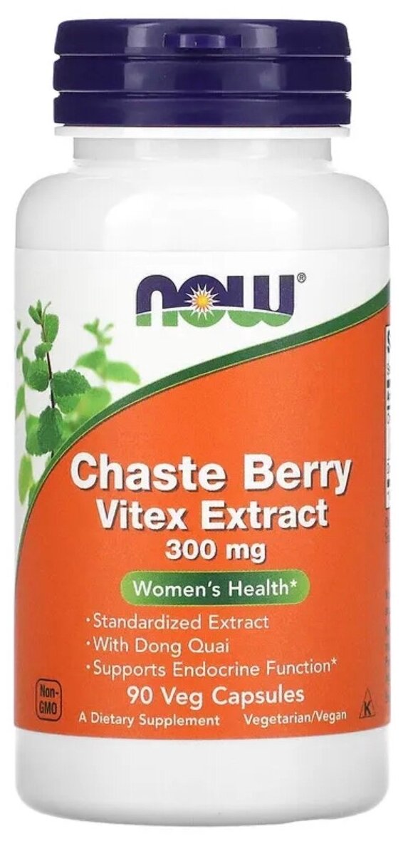 NOW Foods экстракт витекса священного chaste berry vitex extract 300 мг 90 растительных капсул