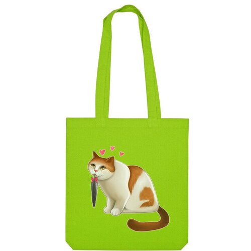 Сумка шоппер Us Basic, зеленый мужская футболка влюбленный кот с пером xl темно синий