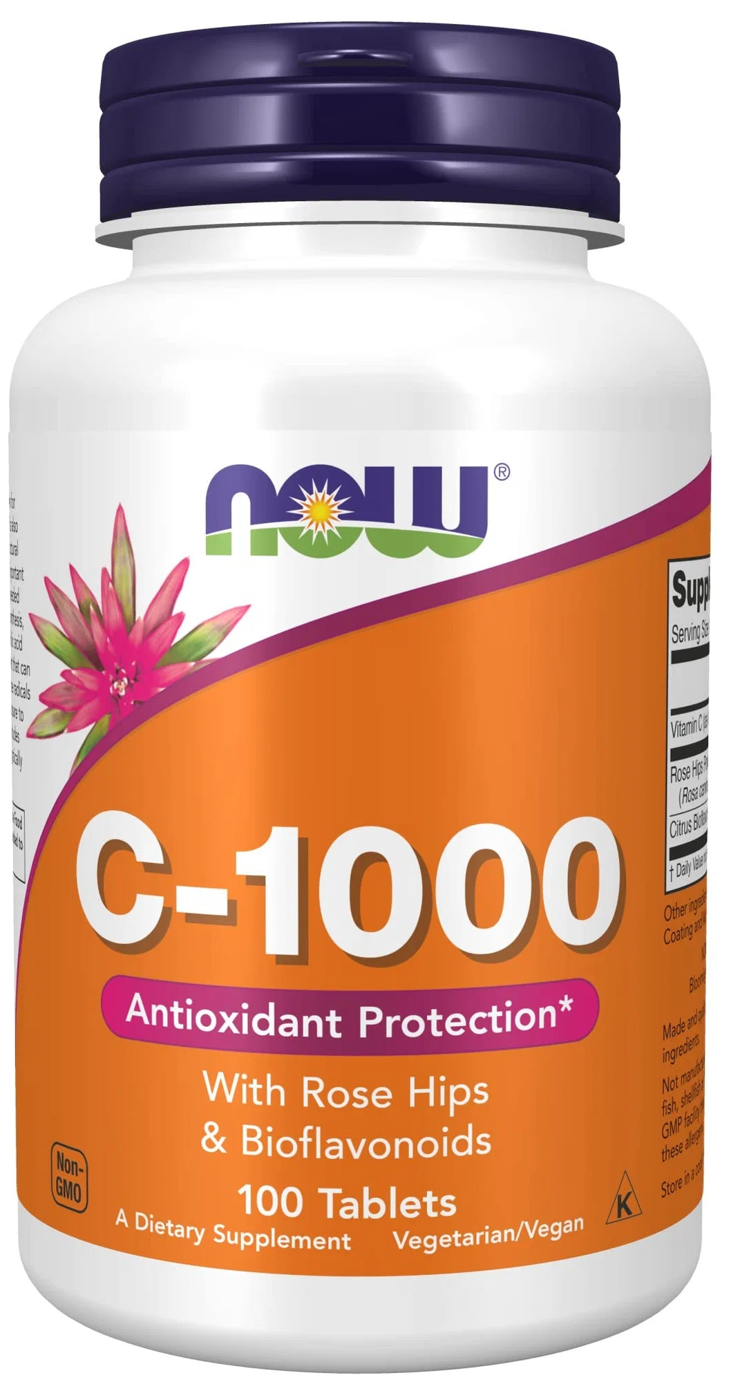 Таблетки NOW C-1000 with Rose Hips & Bioflavonoids, 100 шт.