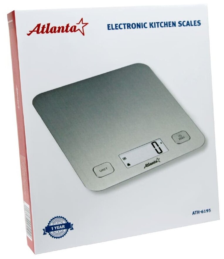 Весы кухонные электронные ATLANTA ATH-6195 (silver) - фотография № 5