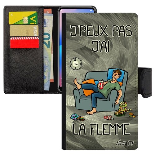 фото Чехол-книжка для телефона galaxy s7, "не могу - мне лень!" юмор комикс utaupia