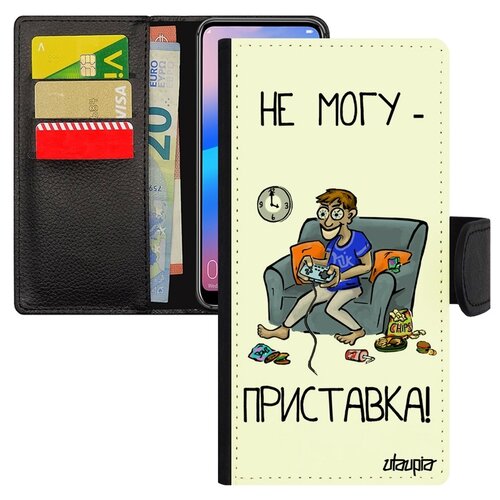 фото Чехол-книжка на смартфон huawei p20 pro уникальный дизайн не могу - у меня приставка! игра utaupia