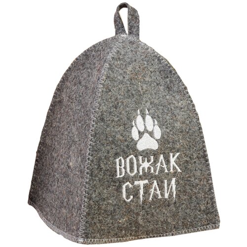 фото Банная шапка "вожак стаи", войлок серый 2518154 сима-ленд