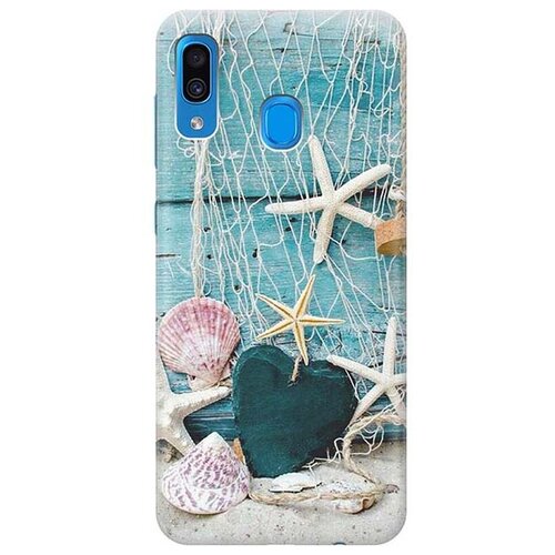 фото Ультратонкий силиконовый чехол-накладка для samsung galaxy a20 / a30 с принтом "морские звезды" gosso