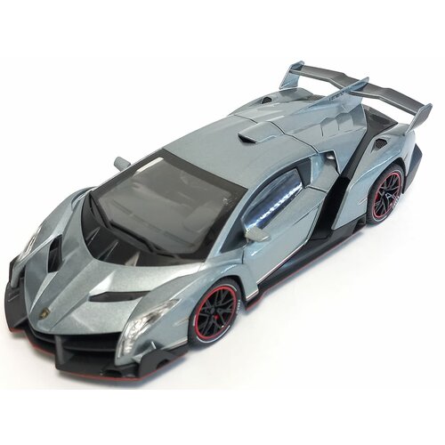 Машинка с дымом Lamborghini 1:24 металлическая, с клаксоном, свет, звук