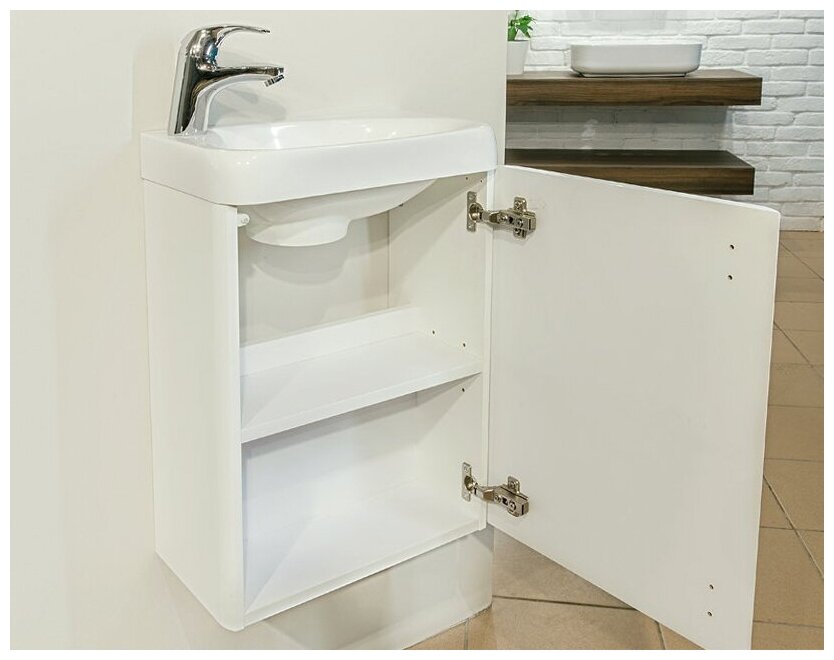 Мебель для ванной Velvex Bio 40 (тумба с раковиной + зеркало) - фотография № 8