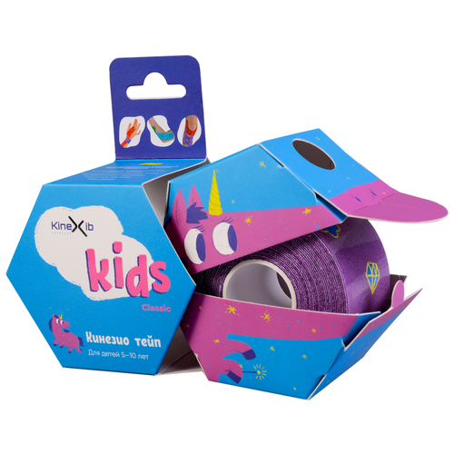 Кинезио тейп KineXib, Classic Kids (4 cм x 4 м), фиолетовый