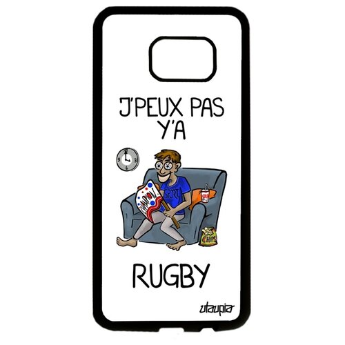 фото Чехол для galaxy s7 edge, "не могу - смотрю регби!" комикс юмор utaupia