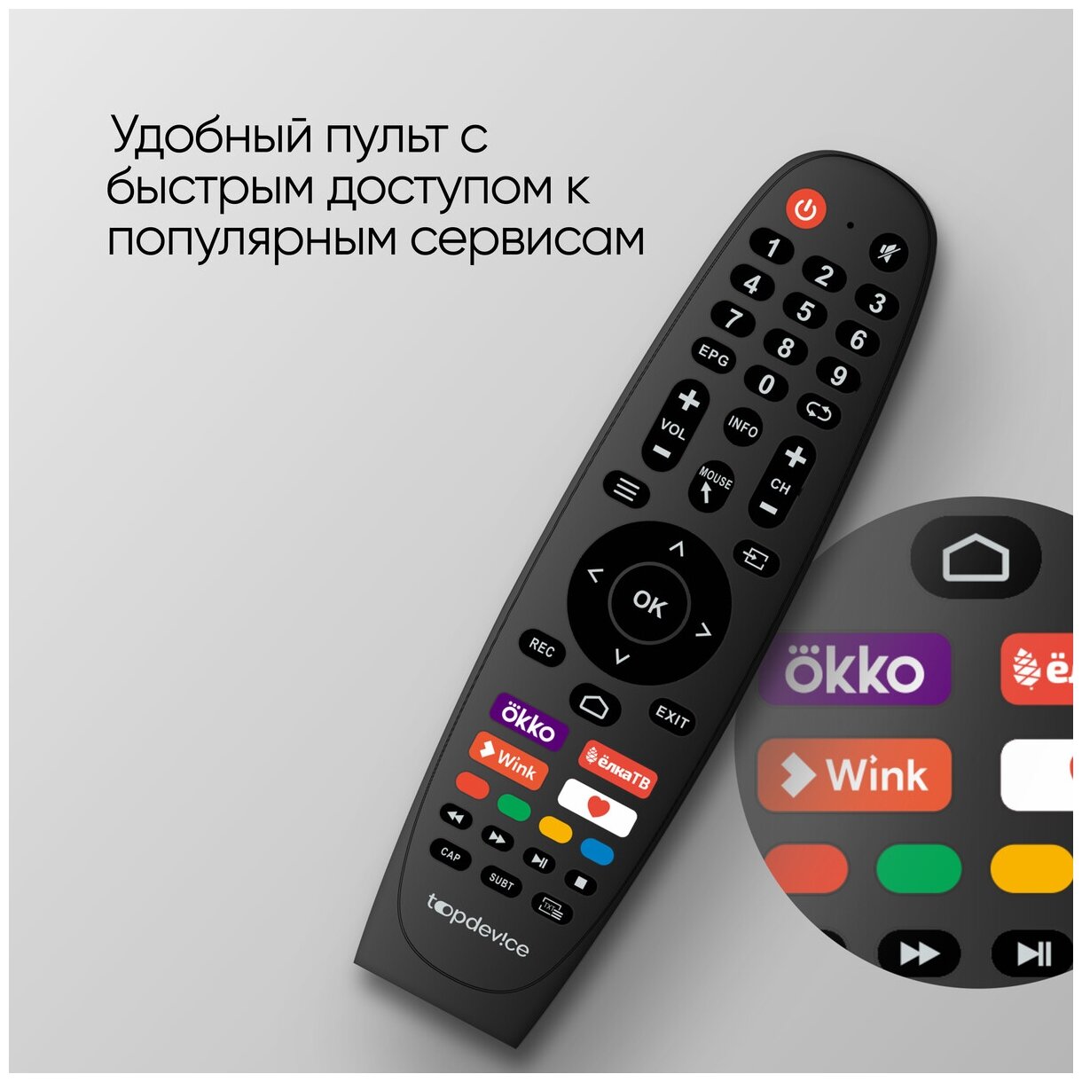 Телевизор LED TopDevice 50", серый, 4K Ultra HD, 3840x2160, DVB-C, DVB-S2, DVB-T2, 3* - фото №7