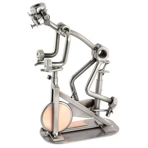 Оригинальная металлическая статуэтка ручной работы Однажды на велотренажере