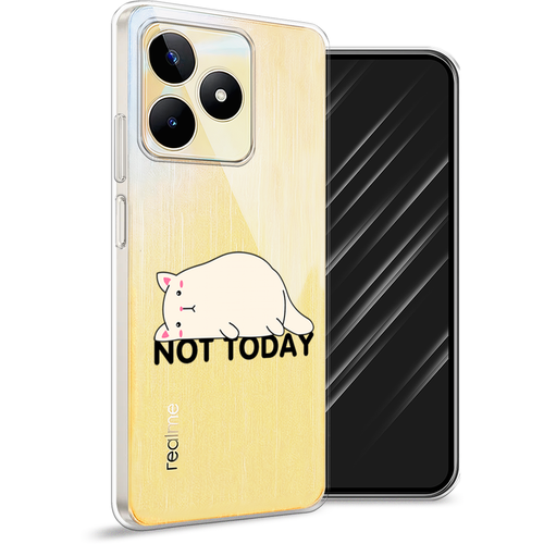 Силиконовый чехол на Realme C53/C51/Note 50 / Реалми C53/C51/Нот 50 Cat not today, прозрачный силиконовый чехол на realme c53 реалми c53 сова арт 8