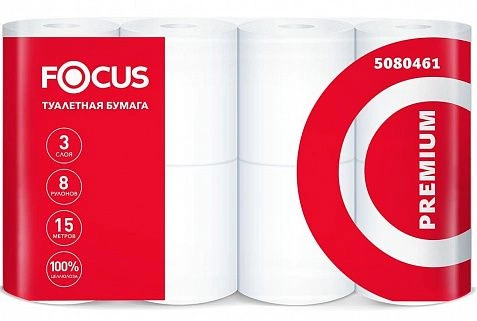 Туалетная бумага Focus Premium 5080461 трехслойная, 1 упаковка - 64 рулона