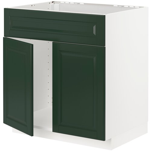 Шкаф для кухни ИКЕА МЕТОД, (ШхГхВ): 80х61.9х80 см, белый/Будбин темно-зеленый