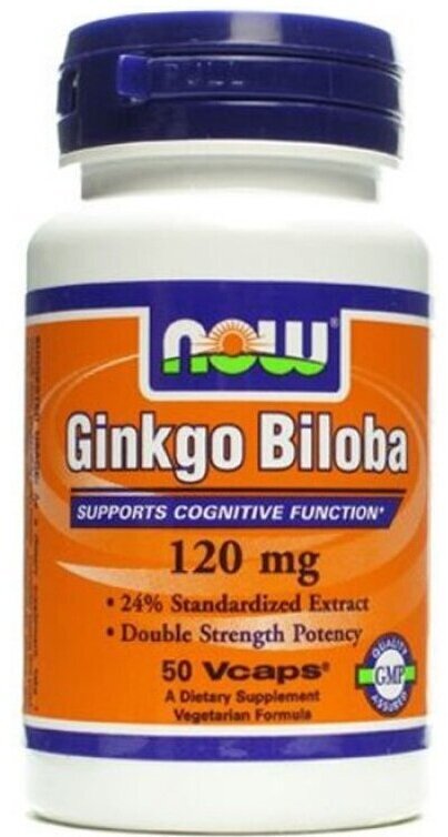 Капсулы NOW Ginkgo Biloba, 100 мл, 120 мг, 50 шт.