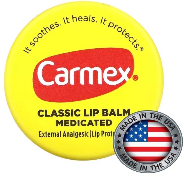 Carmex, классический бальзам для губ, лечебный, 7,5 г