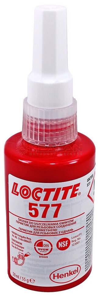 Резьбовой гелеобразный герметик Loctite 577 для неактивных металлов 50 мл 2068516
