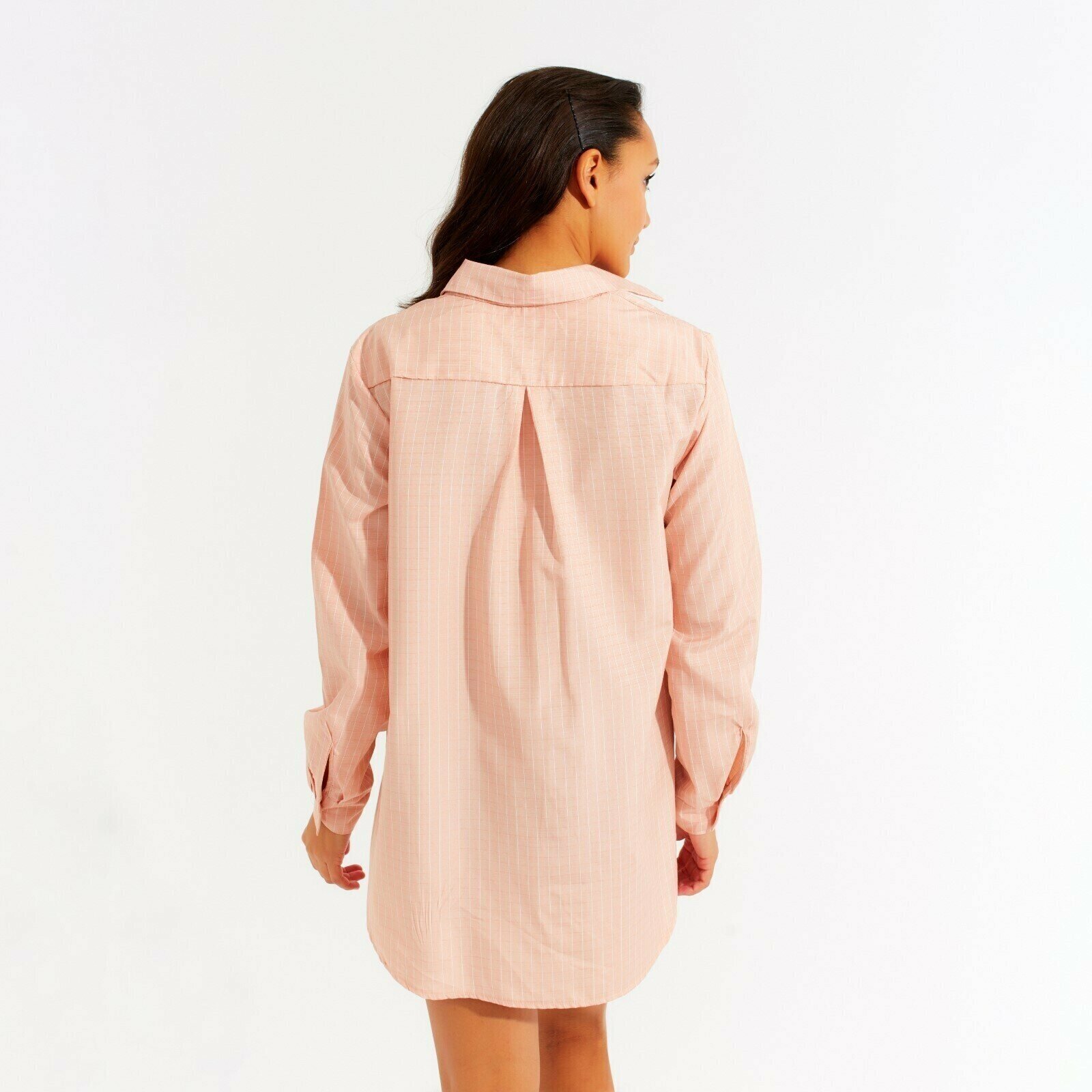 Рубашка женская MINAKU: Home collection цвет персиковый, р-р 46 - фотография № 9