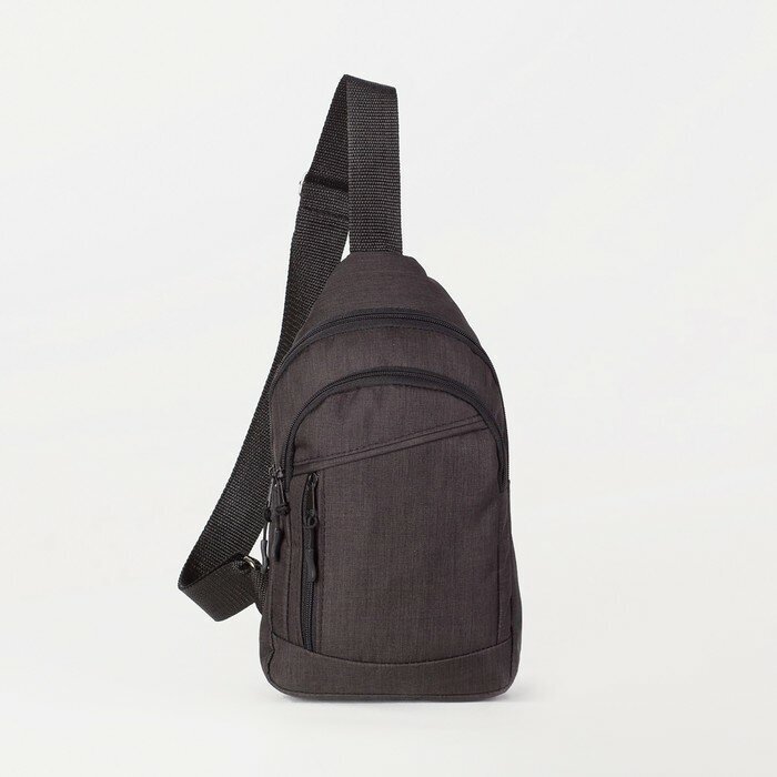 фото Сумка-слинг из текстиля, «зфтс», цвет чёрный