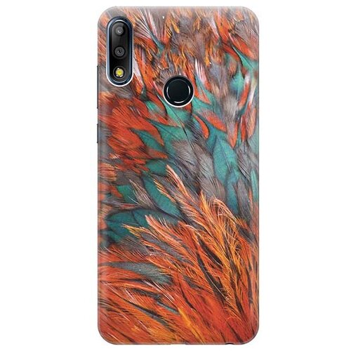 фото Ультратонкий силиконовый чехол-накладка для asus zenfone max pro (m2) zb631kl с принтом "разноцветные перья" gosso