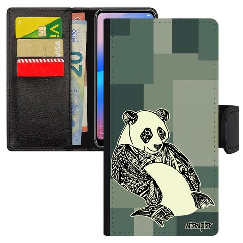 фото Чехол книжка на телефон galaxy s8, "панда" бамбук китайский utaupia