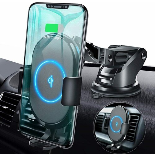 Индукционное автомобильное беспроводное зарядное устройство держатель для мобильного телефона беспроводное индукционное зарядное устройство круглое черный