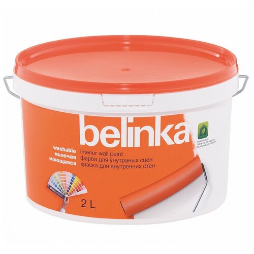 Краска стирол-акрилатная Belinka Для внутренних стен матовая белый 2 л