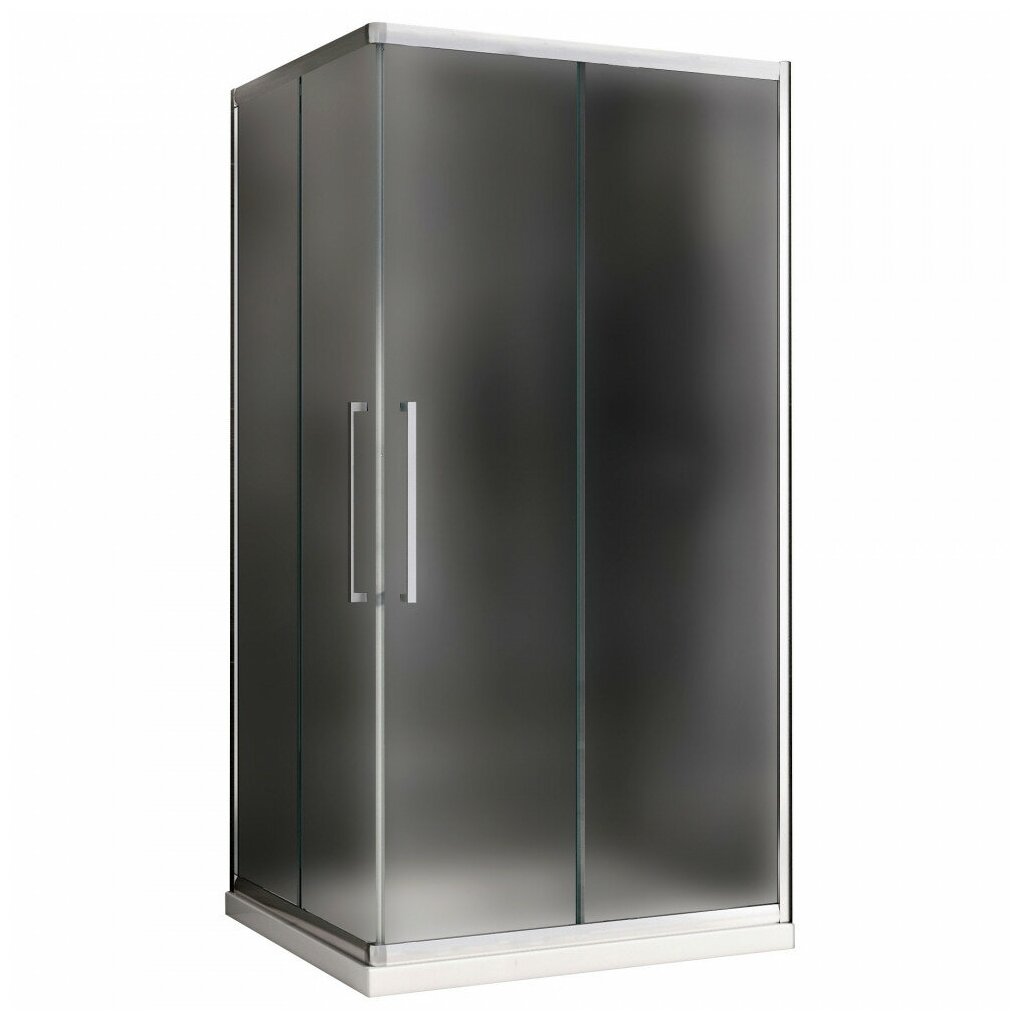 фото Душевой уголок Abber Schwarzer Diamant AG02128MH, профиль хром, стекло матовое 120x80x195