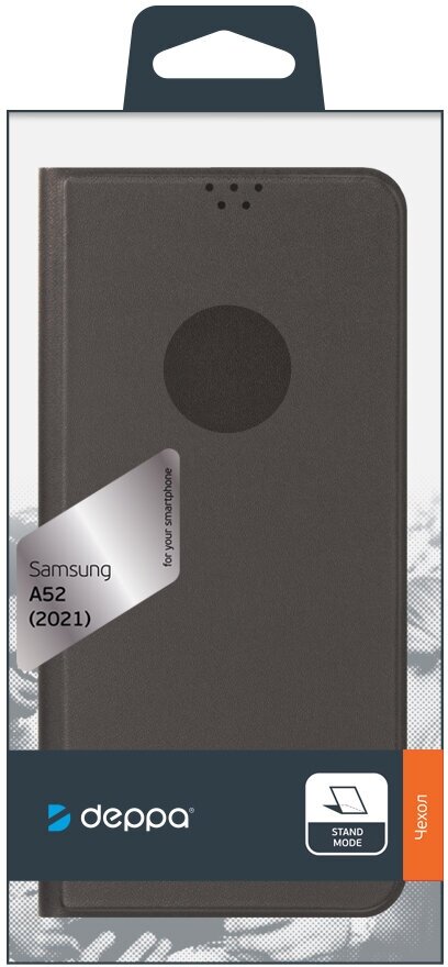 Чехол Book Cover для Samsung Galaxy A52 (2021), черный, Deppa 87851