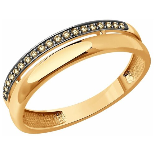 Кольцо Diamant, красное золото, 585 проба, бриллиант, размер 17