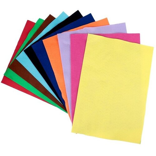 Набор Фетр А3 10 листов 10 цветов толщина 1 мм 1151₽