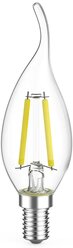 Лампочка светодиодная Е14 Свеча на ветру 7W теплый свет 2700К (3 лампы в комплекте) Gauss Filament