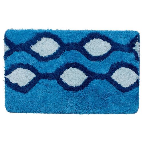 фото Коврик для ванной комнаты iddis curved lines (blue) 50х80 см 400a580i12