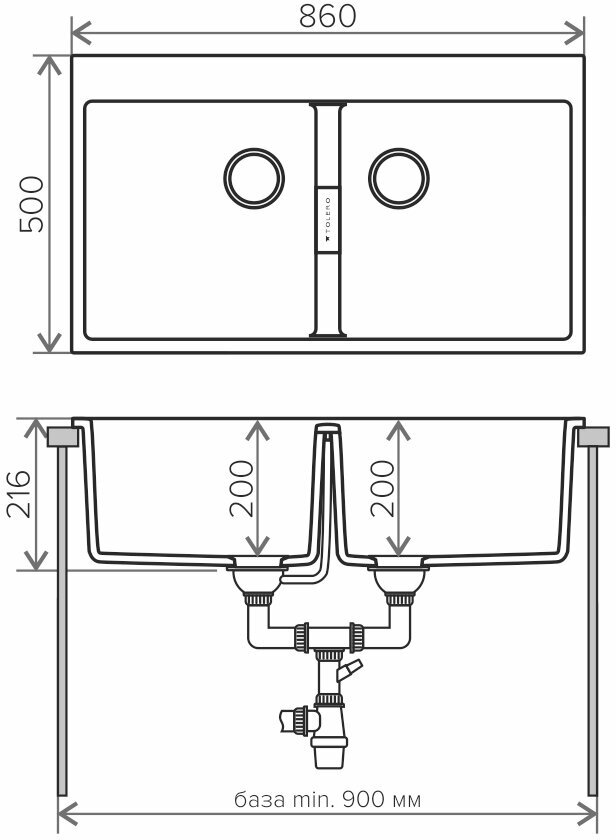Кухонная мойка Tolero TL-862 белый (923) - фотография № 16