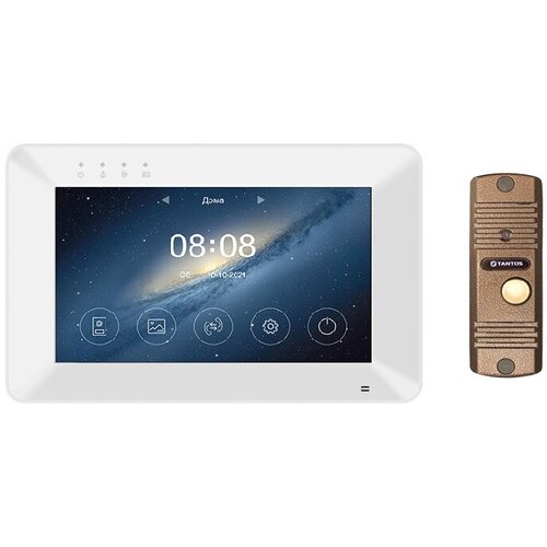 Tantos Rocky HD Wi-Fi и Corban HD (медь) (комплект многофункционального домофона HD 7 с переадресацией вызова)