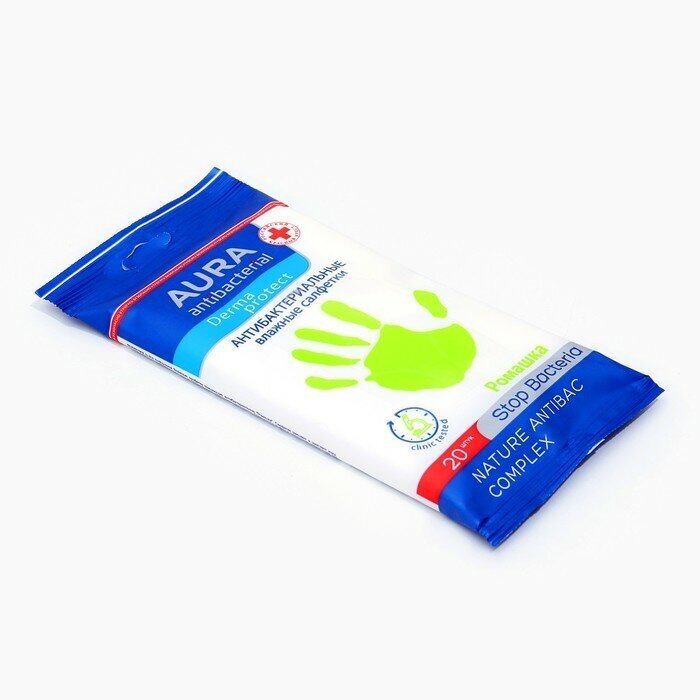 Aura антибактериальные Derma Protect с ромашкой 20 шт (Aura, ) - фото №9