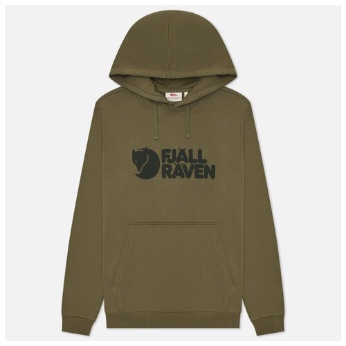 Мужская толстовка Fjallraven Logo Hoodie оливковый, Размер L