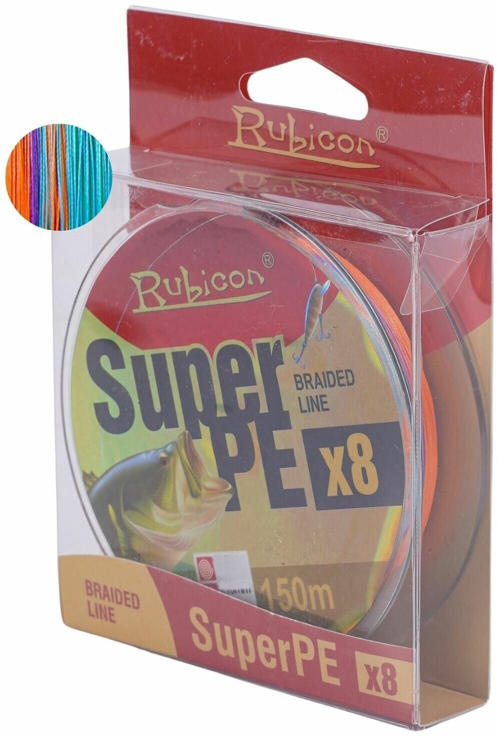 Плетеный шнур для рыбалки RUBICON Super PE 8x 150 м multicolor, 0,18mm