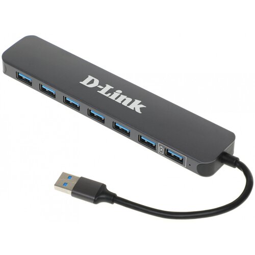 Разветвитель USB 3.0 D-Link DUB-1370/B2A черный usb концентратор d link dub 1370 b1a разъемов 7 серый