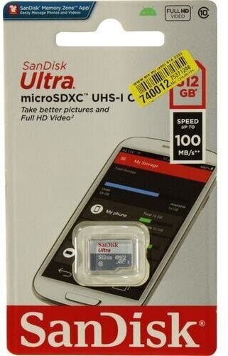 Карта памяти 512GB SanDisk Ultra microSDXC C10 U1 UHS-I 100MB/S, без адаптера - фото №3