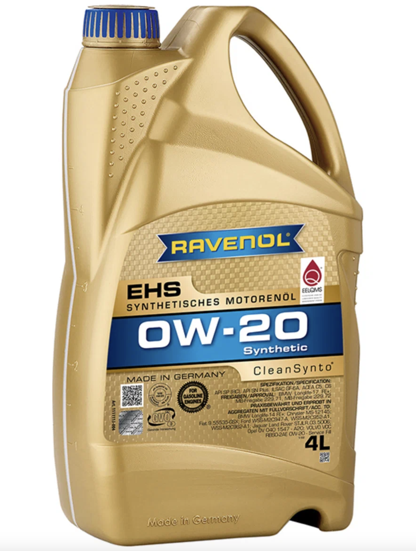 RAVENOL 4014835858107 SAE 0W-20 4L EHS моторное масло