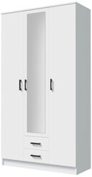 Шкаф Трио (120х48,7х220 см), Белый гладкий
