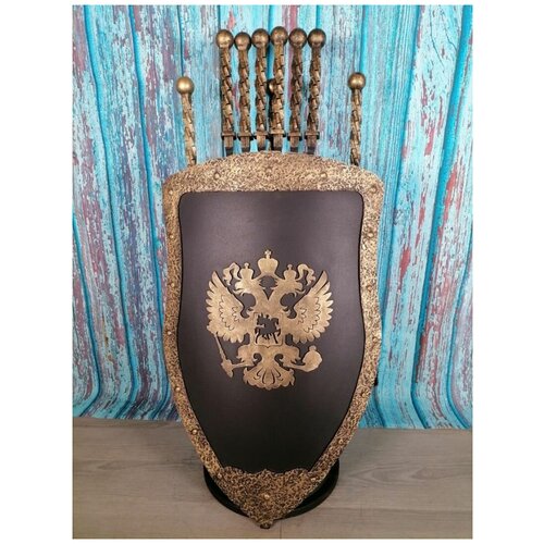 Каминный набор Щит-подставка Герб на 6 шампуров Бештау щит охотник набор шампуров на подставке