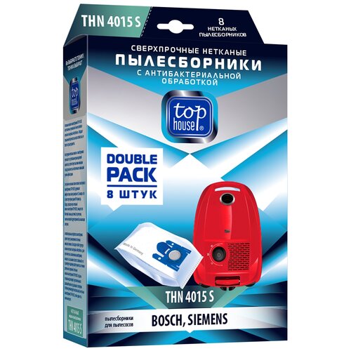 top house пылесборники thn 2515 e 8 шт Top House Пылесборники THN 4015 S, белый, 8 шт.