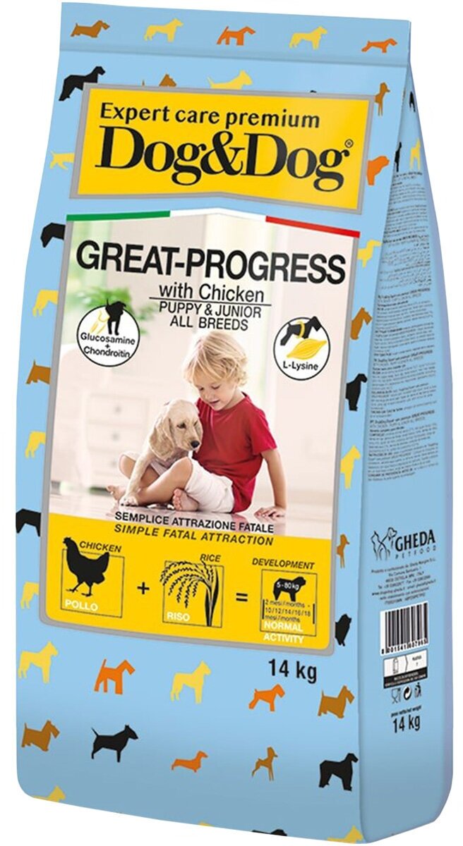 Сухой корм DOG&DOG EXPERT PREMIUM GREAT-PROGRESS для щенков с курицей (14 кг)