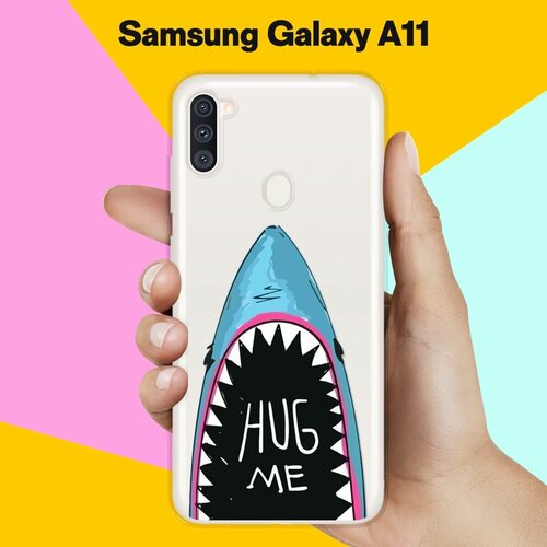 Силиконовый чехол Акула на Samsung Galaxy A11 матовый силиконовый чехол фруктовый фон на samsung galaxy a11 самсунг галакси а11