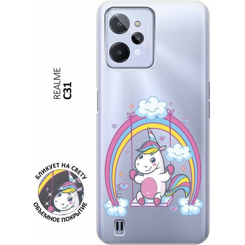 Силиконовый чехол с принтом Unicorn для realme C31 / Рилми С31 силиконовый чехол с принтом unicorn and candy для realme c31 рилми с31